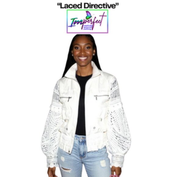 Upcycled lightweight jacket with lace - Picture 1 of 2